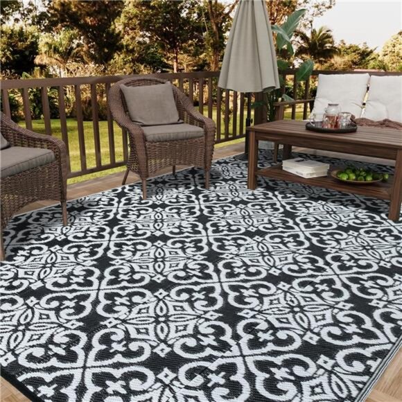 Outdoor Plastic Straw Rug, Waterproof Outdoor Rugs for Patios Clearance - Picture 1 of 7